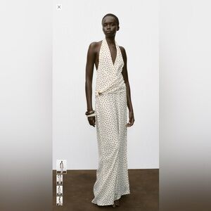 Zara Cream and Black Polka Dot Jumpsuit